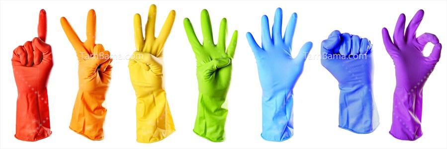 تصویر با کیفیت تبلیغات دستکش های رنگی 